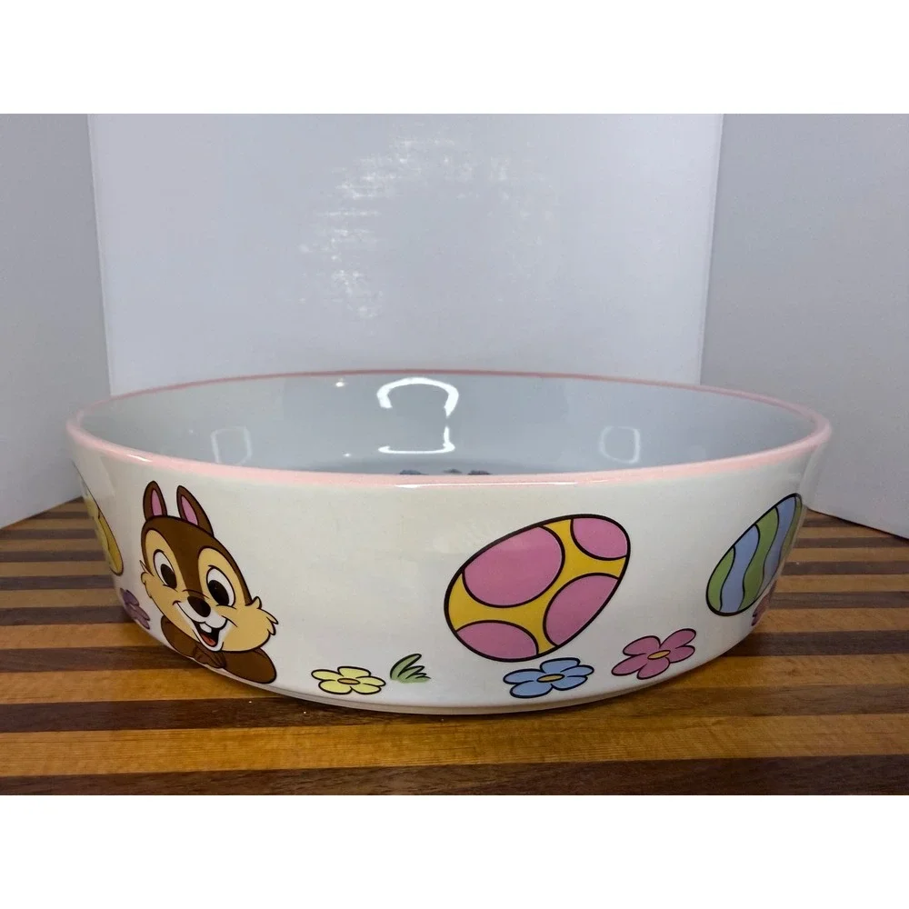 Disney Chip n Dale Easter Serving Bowl Large Ceramic Zrike Spring Pasta Bowl‎